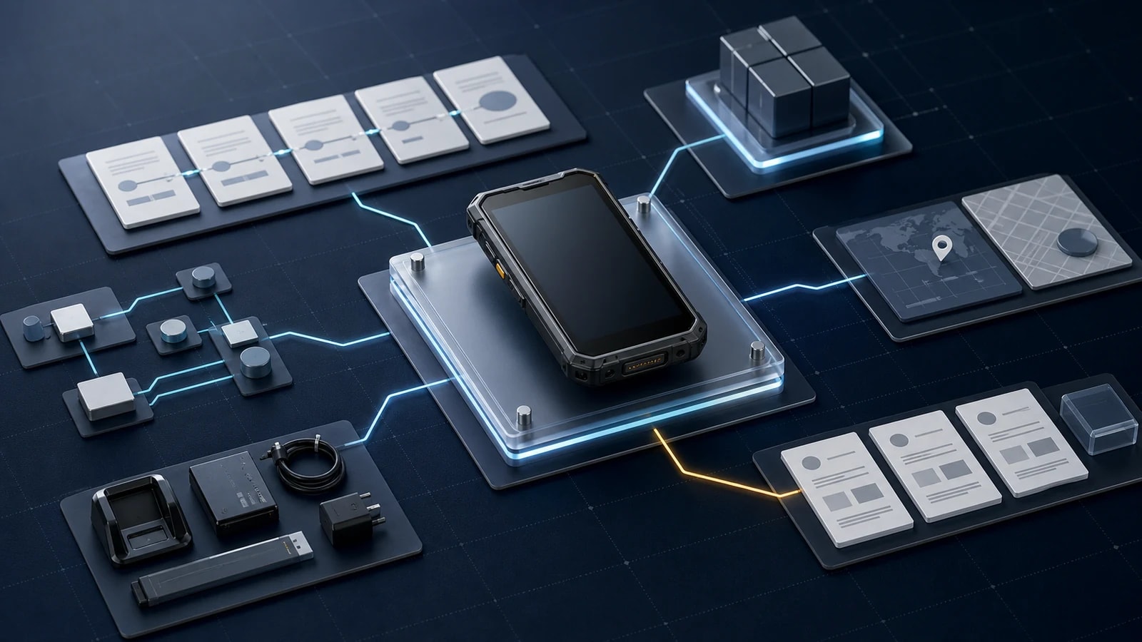 Android device project inputs converging on one versioned sample for feasibility review