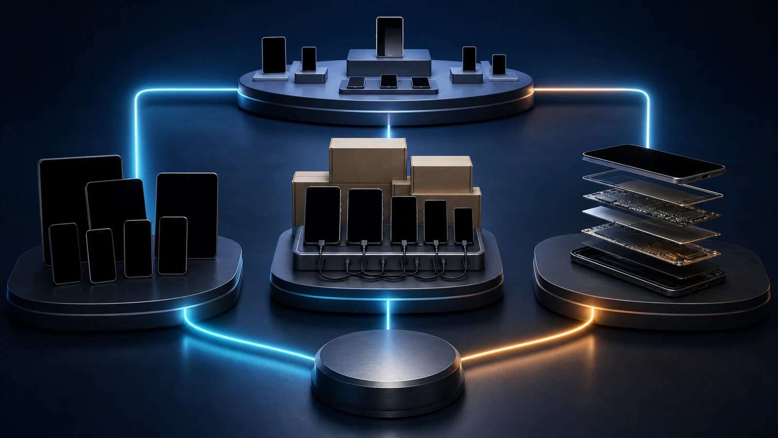Three Android device build paths from standard model to configured and deeper custom routes