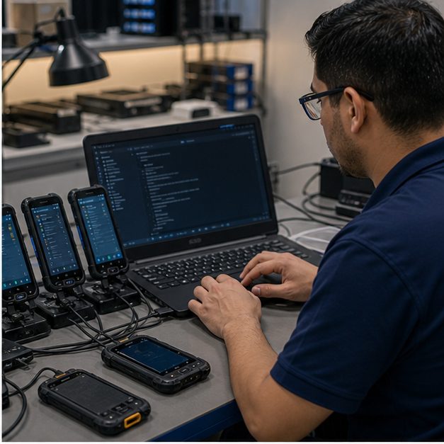 Mobile device lifecycle management with replacement units and support workflow